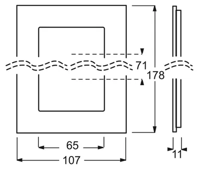 Immagine prodotto di Busch-Jaeger 1754-0-4255, Colore del prodotto: Acciaio spazzolato, Compatibilità marca: Busch-Jaeger. Larghezza: 107 mm, Altezza: 178 mm, Spessore: 1.1 cm (2CKA001754A4255)
