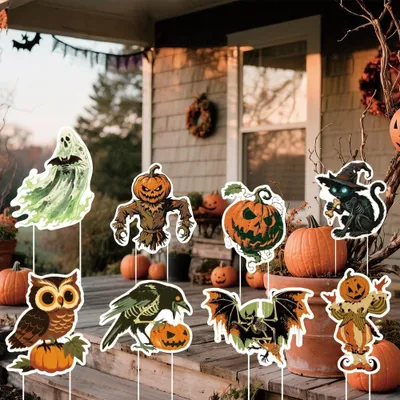 Produktbild von Solidchoice – Set aus 8 Halloween-Dekorationen für den Garten mit Erdspießen