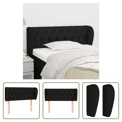 Produktbild von The Living Store Kopfteil mit Ohren Schwarz 93x23x78/88 cm Stoff