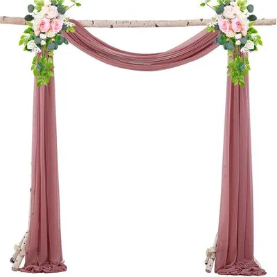 Produktbild von Dunkelrosa Chiffon Vorhang 75x550cm für Dekoration
