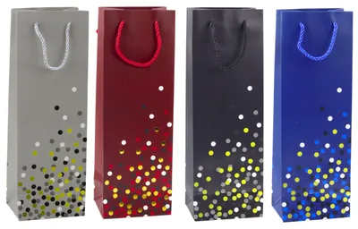 Productafbeelding van Wijnfles Cadeauzakje Stippen 36 X 12 X 9 cm
