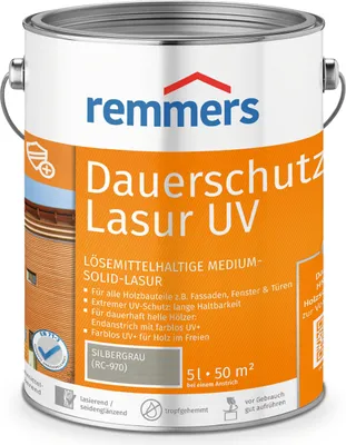 Produktbild von Remmers Dauerschutz-Lasur UV silbergrau (RC-970) 5 l, Holzlasur