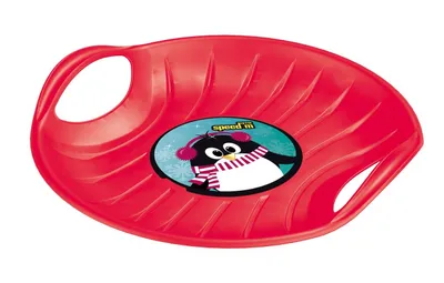Image de Plateau de glisse luge hiver luge de neige en plastique - 60 x 60 cm - rouge