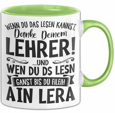Produktbild von Lehrer Tasse Geschenk Bester Lehrer Wenn Du Das Lesen Kannst Geschenkidee Grundschullehrer Lehrerin Grundschule (Grün)
