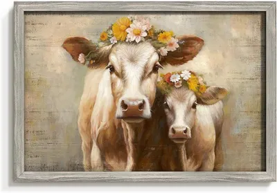 Productafbeelding van Boerderij muurdecoratie - Houten schilderij - Woonkamer aankleden - Verweerd houten frame - 40 x 28 cm - Bruin
