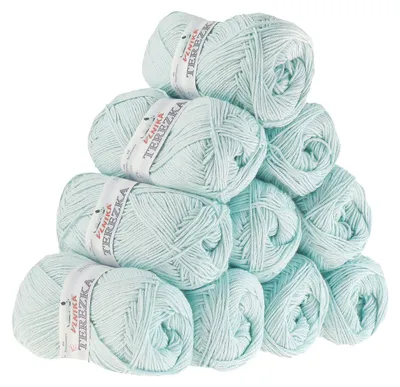 10 x 50g Strickgarn TEREZKA 100% Baumwolle, pastellblau