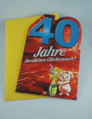Produktbild von Hallmark - 91578 - Klappkarte, Geburtstag, 40 Jahre, mit Umschlag