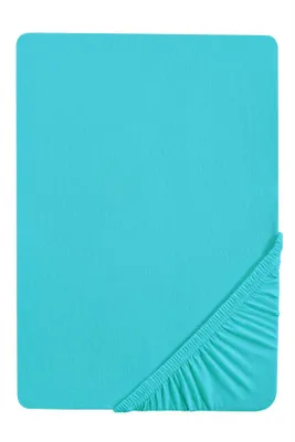 Produktbild von biberna Feinjersey-Spannbetttuch TÜRKIS 90-100x200 cm