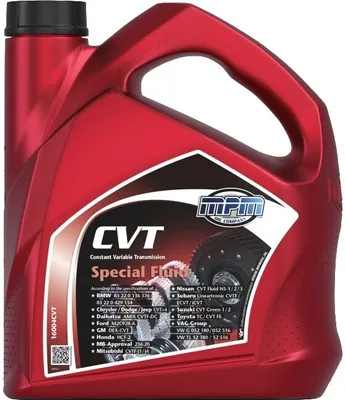 Immagine prodotto di MPM CVT: Fluido speciale per trasmissioni a variazione continua (CVT). Olio per trasmissioni automatiche CVT, completamente sintetico, di colore giallo, in confezione da 4 litri, codice prodotto 16004CVT, compatibile con: AUDI A4 Avant (8K5, B8), AUDI A6 Avant (4G5, 4GD, C7), AUDI A6 Avant
