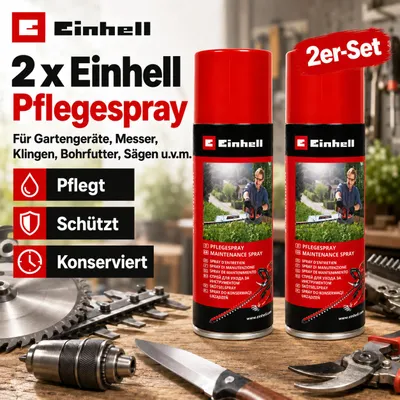 Produktbild von 2 x Einhell Pflegespray für Gartengeräte, Messer Klingen, Bohrfutter Sägen. usw.
