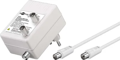 Produktbild von Antennenverstärker mit 2 Ausgängen, 15-30 dB zum Anschluss von bis zu zwei Empfangsgeräten für Kabel-TV oder Radio