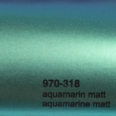 Produktbild von (25€/m²) Oracal 970RA Autofolie 318M Aquamarin Matt Folie 152 cm Breite Laufmeterware gegossene Auto Folie selbstklebend