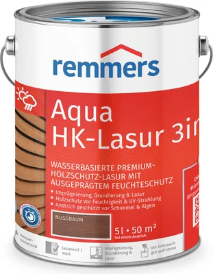 Produktbild von Remmers Aqua HK-Lasur 3in1 nussbaum (RC-660) 5 l, Holzlasur