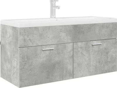 Produktbild von Stabli Waschbeckenunterschrank mit Speicher Beton Grau Holzwerkstoff - DE326623 - Spiegelschränke