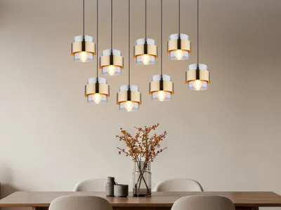 Produktbild von Globo Lighting Hängeleuchte Metall schwarz matt, 8x E27