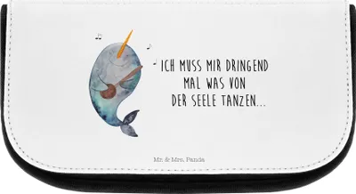 Produktbild von Mr. & Mrs. Panda Kulturtasche Narwal Gitarre - Weiß - Geschenk, Meer, kulturtäschchen, Kosmetiktasche, Gespräche, Wal, Organizer, Toilettentasche, Tanzen, Necessaire