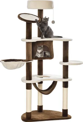 Immagine prodotto di PawHut Tiragraffi per gatti, albero per gatti, tiragraffi, albero da arrampicata, albero da gioco, tavola da graffiare