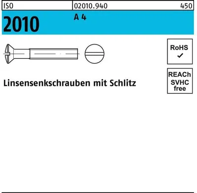 Produktbild von Reyher  Linsensenkschrauben ISO 2010 A 4 M 6 x 30 A 4 (200 Stück)
