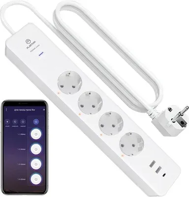 Obrázek produktu pro Inteligentní zásuvky, 4x USB, Wi-Fi, 3680 W, měřič spotřeby, časovač