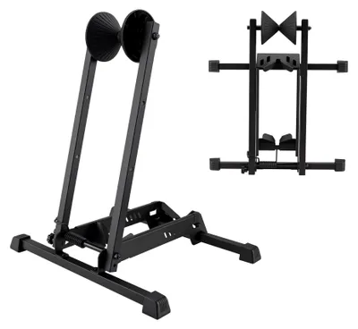 Produktbild von Wiltec Fahrrad Hinterradständer 450 x 365 x 540 mm bis 35 kg, freistehender Fahrradständer klappbar, Fahrradhalter für Garage, Keller und Wohnung