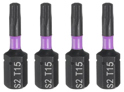 Produktbild von T15 Torx-Bit-Set – 4 magnetische Schraubenzieherbits mit 1/4-Zoll-Sechskantanschluss