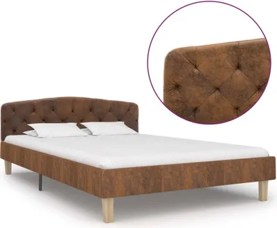 Produktbild von The Living Store Bettgestell Braun Wildleder-Optik 120x200 cm