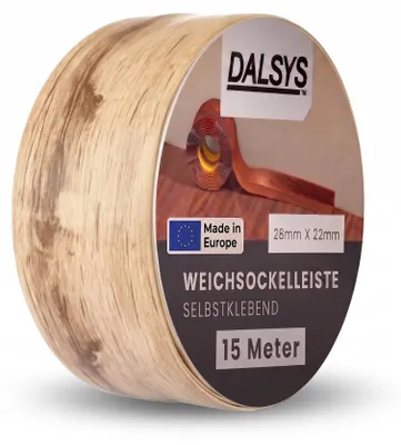 Produktbild von Dalsys Weichsockelleiste selbstklebend 15m Gebleichte Eiche