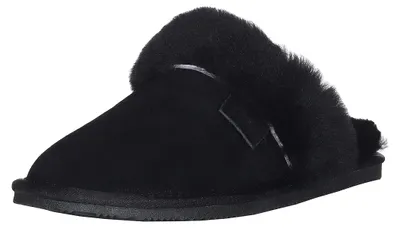 Produktbild von Harrys-Collection Damen Hausschuh Pantoffel Lammfell, schwarz, 37