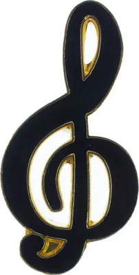 Produktbild von Violinschlüssel Notenschlüssel Brosche Miniblings Pin Anstecker Noten schwarz gold