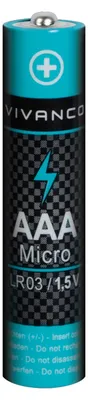 Image de VIVanco™Piles alcalines, AAA, 1,5 V, paquet de 8.