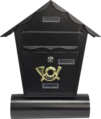 Produktbild von Briefkasten Amin Schwarz mit Zeitungsrolle