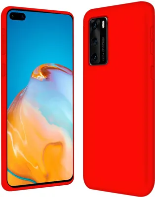 Image de Housse Huawei P40 Housse de protection en gel de silicone pour téléphone portable, rouge