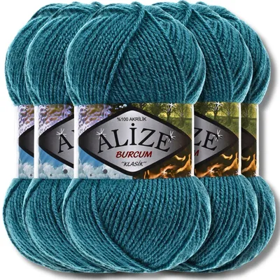Obrázok produktu pre Alize 5x 100g Burcum Klasik priadza, univerzálna, vhodná na háčkovanie a pletenie (farba: svetlozelená | 212)