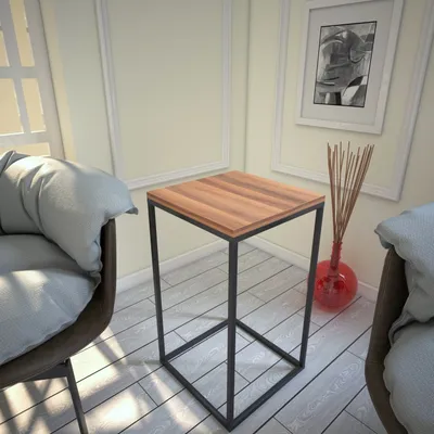 Produktbild von Skye Decor, Pure - Walnut, Beistelltisch, Nussbaum, 100 % MELAMINBESCHICHTETE SPANPLATTEN, 35 x 35 x 62 cm