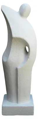 Produktbild von Große abstrakte Tänzerstatue, 145 cm, weiße Steinfigur, frostbeständig für Garten-Dekoration
