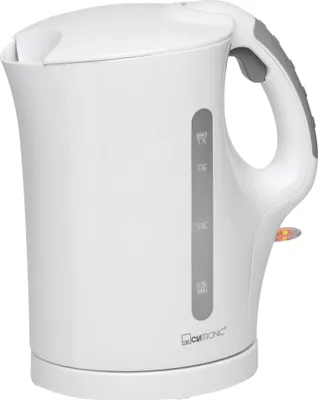 Produktbild von Clatronic Wasserkocher, Kettle, Wasserkocher 1,7 L mit automatischer u. manuellen Abschaltung, herausnehmbarer Kalkfilter, max. 2200Watt, Wasserkocher weiß, WK 3445