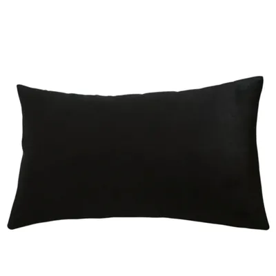 Zdjęcie produktu dla Pokrowiec na poduszkę do salonu 50x70cm Welur Elastyczny Soft Velvet Czarny na Suwak Elegancki