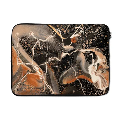 Produktbild von MuchoWow® Laptop Hülle 13 Zoll Acrylfarbe - Rot - Schwarz Laptoptasche - Laptophülle - Sleeve - Rundumschutz