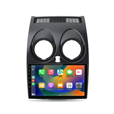Obrázok produktu pre 4+64 GB, 9-palcový autorádio s Android 14 a CarPlay, GPS navigácia pre Nissan Qashqai 1 J10 (2006–2013), Wi-Fi, Bluetooth, RDS, DAB, SWC, FM, USB