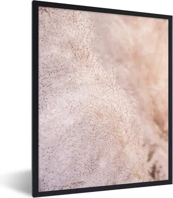 Produktbild von MuchoWow® Gerahmtes Poster Pampasgras - Struktur - Pflanzen - Natur 60x80 cm - Poster mit Schwarzem Bilderrahmen Wandposter Rahmen Foto Bilder - Premium - Wanddeko Wohnzimmer