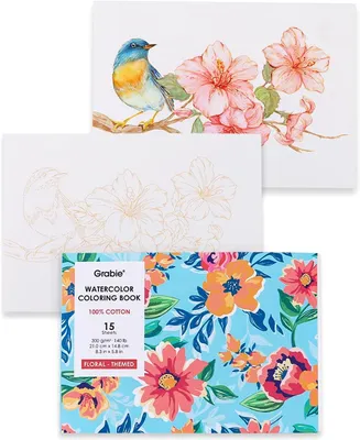 Produktbild von Aquarelkleurboek Bloemen, 15 katoenen A5-vellen