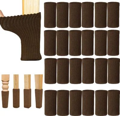 Produktbild von 24 Stück Stuhlsocken, Elastisch Möbelsocken Gestrickte, Filz Stuhlbeinkappen,für Möbel, Tisch, Bodenschutz, Vermeiden Sie Kratzer &Geräusche