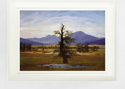 Produktbild von Caspar David Friedrich Gerahmtes Bild Mit Edlem Passepartout | Wand-Bilder | Im Bilderrahmen - Der Einsame Baum, 1822 (30 x 40 cm)
