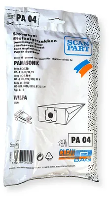 Zdjęcie produktu dla Scanpart Pa04 Worek na kurz Panasonic 5 sztuk