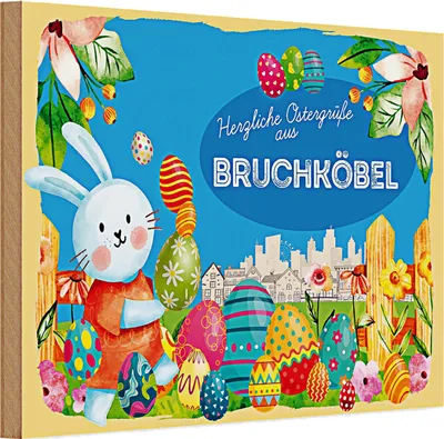 Produktbild von Holzschild Ostern Ostergrüße 30x20cm BRUCHKÖBEL