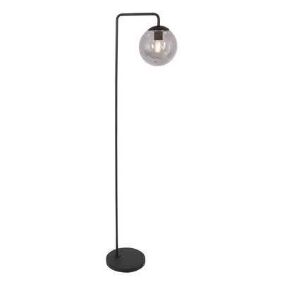 Image de Lampadaire, métal et verre, noir, H 149 cm