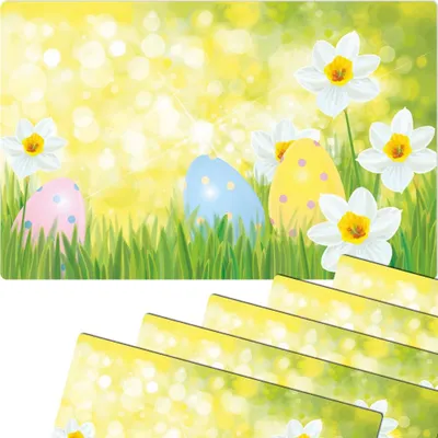 Immagine prodotto di Set di 6 tovagliette lavabili con uova di Pasqua narcisi