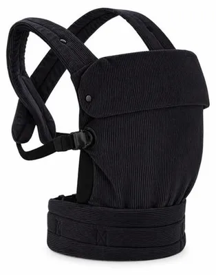 Productafbeelding van Laavir® Baby Draagzak Corduroy - Comfortabele Buikdrager met Verstelbare Band - Voor 0 tot 36 Maanden - Zacht & Ademend - Zwart