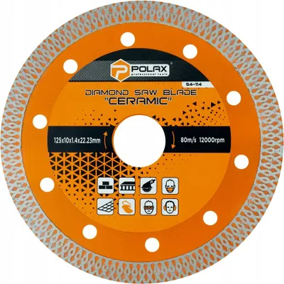 Zdjęcie produktu dla Tarcza diamentowa do cięcia płytek Ceramic 125x10x1.4x22.23mm Polax