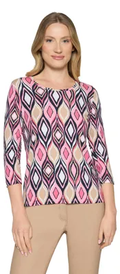 Productafbeelding van Betty Barclay dames basic shirt met print, maat 38, roze/donkerblauw